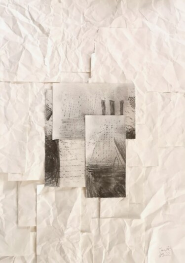 Collages titled "Papiermaché in Tokyo" by Jovarte, Original Artwork, Graphite