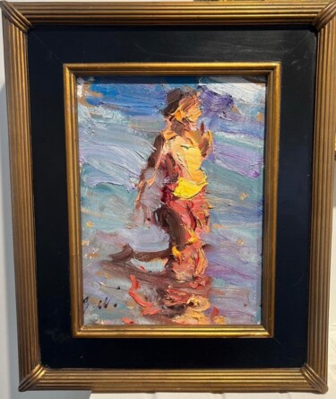 Painting titled "LaGuna Beach Breeze" by Jove Wang, Original Artwork, Oil