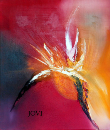 Peinture intitulée "oiseau-du-paradis.j…" par Viviane Joanchicoy Jovi, Œuvre d'art originale, Huile