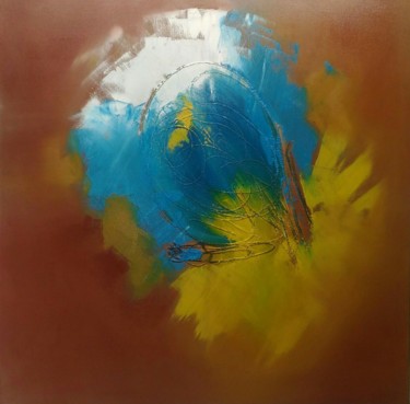Painting titled "abstrait 2017 11" by Viviane Joanchicoy Jovi, Original Artwork, Oil