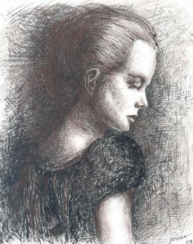 Drawing titled "lady in black" by Jovica4art, Original Artwork, Other