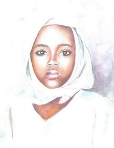 Pittura intitolato "nigerian girl" da Jovica4art, Opera d'arte originale, Olio