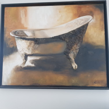 Peinture intitulée "Le bain" par Joelle Vincent, Œuvre d'art originale, Huile