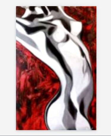Картина под названием "9 semaines 1/2" - Joxa Vi', Подлинное произведение искусства, Масло Установлен на Деревянная рама для…