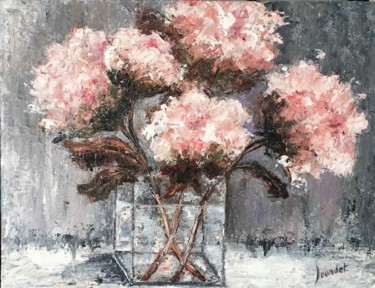 Painting titled "THE PEONY" by Joy Jourdet, Original Artwork, Oil