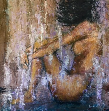 Картина под названием "LA FEMME ASSISE" - Joy Jourdet, Подлинное произведение искусства, Масло