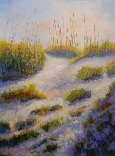 Painting titled "Morning on the Dunes" by Joy Parks Coats, Original Artwork, Acrylic Mounted on Wood Stretcher frame