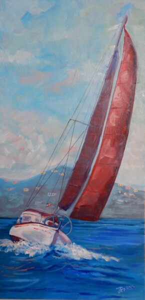 Malarstwo zatytułowany „The Wayward Sailor” autorstwa Joy Parks Coats, Oryginalna praca, Akryl Zamontowany na Drewniana rama…