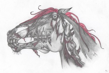 Dessin intitulée "zombie-horse-by-joy…" par Joy Prillard, Œuvre d'art originale