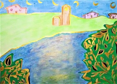 ISLA OF 8 MOONS Painting titled "ISLA OF 8 MOONS" by Jmsbell, Original Artwork, Acrylic