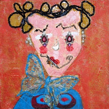 Peinture intitulée "annie papillon" par Joyce Benveniste, Œuvre d'art originale, Huile