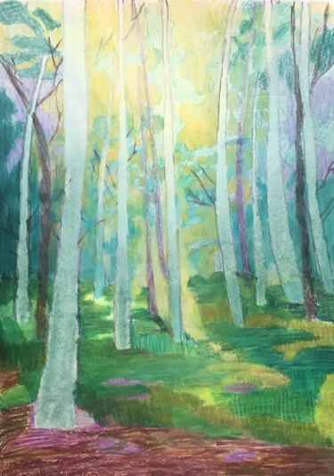 Dessin intitulée "The forest" par Joyce Van Den Engel, Œuvre d'art originale, Crayon