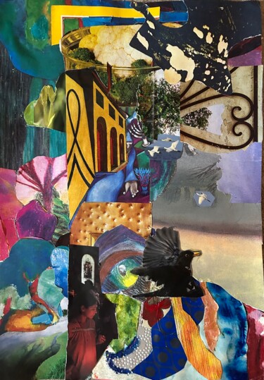 Collages titulada "Dreamlandscape" por Joyce Van Den Engel, Obra de arte original, Collages