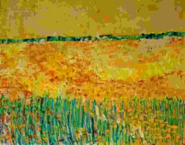 Peinture intitulée "NEZ DANS LA PRAIRIE" par Joyce, Œuvre d'art originale