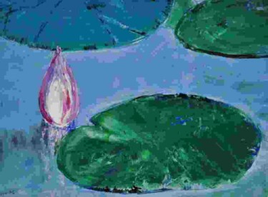 Peinture intitulée "BOUTON LOTUS ROSE" par Joyce, Œuvre d'art originale