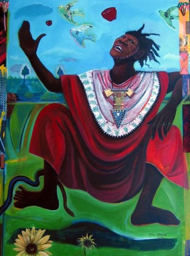 Painting titled "Adam: Who is Your D…" by Joyce Owens, Original Artwork, Acrylic