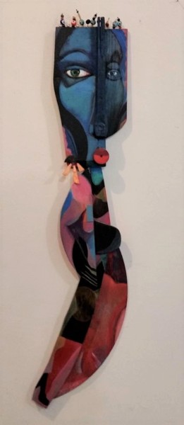 Sculpture titled "Blues Angel" by Joyce Owens, Original Artwork, Wood