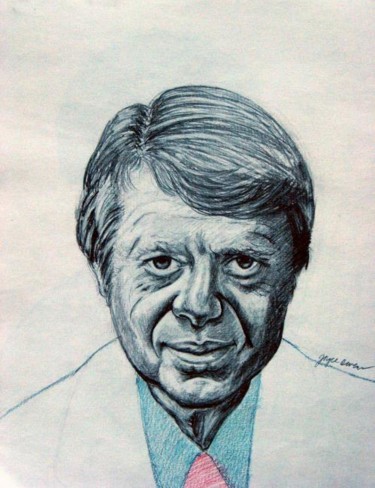 Drawing titled "President Jimmy Car…" by Joyce Owens, Original Artwork