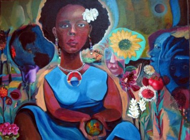 Painting titled "Blues for the Good…" by Joyce Owens, Original Artwork