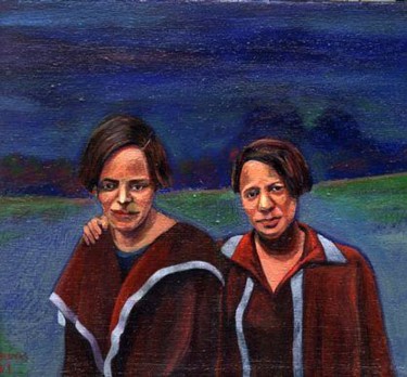 Painting titled "Two Sisters" by Joyce Owens, Original Artwork
