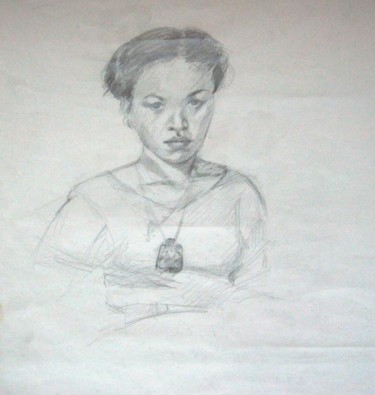 Drawing titled "Self Portrait" by Joyce Owens, Original Artwork