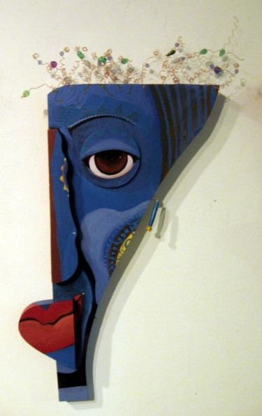 Sculpture titled "Ode to Joy Mask" by Joyce Owens, Original Artwork