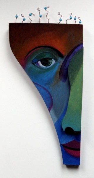 Painting titled "Charmed Mask" by Joyce Owens, Original Artwork