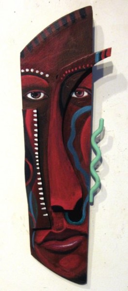 Painting titled "Solemn Soul Mask" by Joyce Owens, Original Artwork