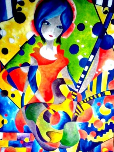 Painting titled "my music is shoutin…" by Joyce Sabdao, Original Artwork