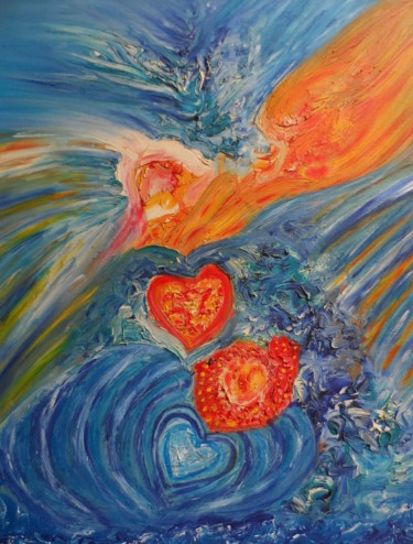 Peinture intitulée "Coeur de l' Océan" par Joyëlle M., Œuvre d'art originale