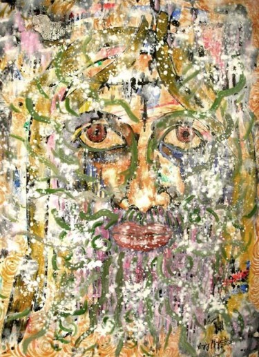 Painting titled "CHRIST-1" by Joy Mazumder, Original Artwork