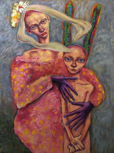 Malerei mit dem Titel "Family portrait wit…" von Jozefina.Art, Original-Kunstwerk, Öl