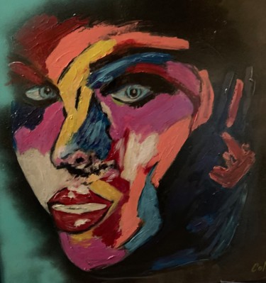 Peinture intitulée "visage" par Colay Jean, Œuvre d'art originale, Acrylique
