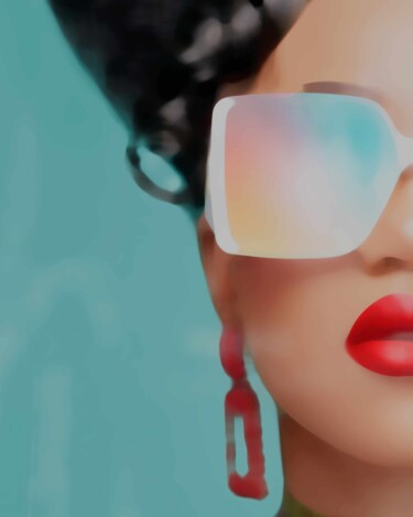 Digitale Kunst mit dem Titel "sunglass women" von Jp Eugster, Original-Kunstwerk, Digitale Malerei