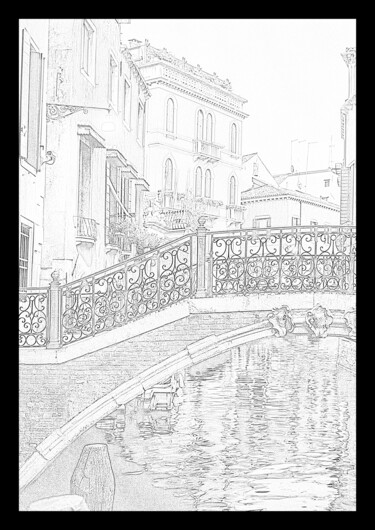 Grafika cyfrowa / sztuka generowana cyfrowo zatytułowany „Venedig” autorstwa Jp Eugster, Oryginalna praca, Fotomontaż