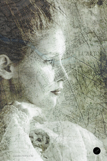 Digitale Kunst getiteld "Luzern Anna" door Jp Eugster, Origineel Kunstwerk, Digitale collage