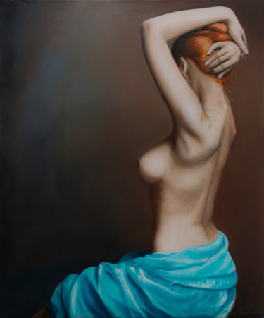 Painting titled "Beauté Disparue" by Jean-Pierre André Leclercq, Original Artwork, Oil Mounted on Wood Stretcher frame