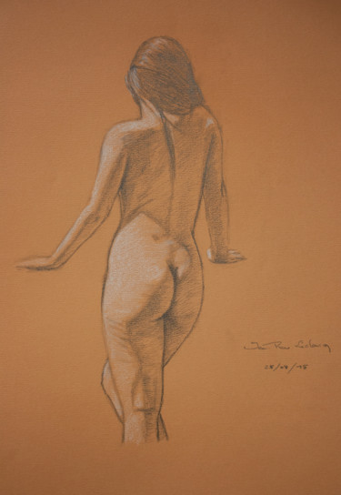 Drawing titled "Courbes 15 - Irida" by Jean-Pierre André Leclercq, Original Artwork, Graphite