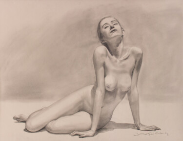 Drawing titled "Courbes 26 - Elisab…" by Jean-Pierre André Leclercq, Original Artwork, Graphite