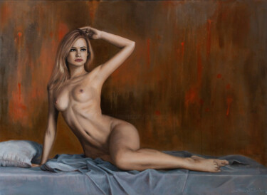 Painting titled "Rusty" by Jean-Pierre André Leclercq, Original Artwork, Oil Mounted on Wood Stretcher frame