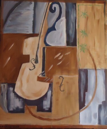 Painting titled "LE VIOLON" by Jparzy, Original Artwork, Acrylic