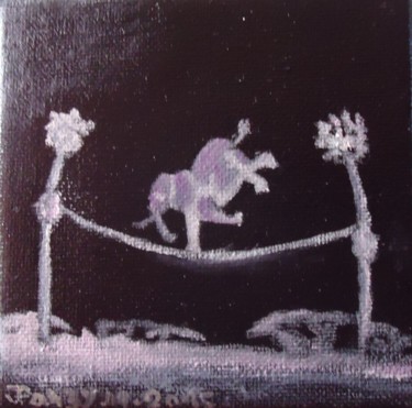 Peinture intitulée ""ÉLÉPHANT BLANC NOI…" par Jparzy, Œuvre d'art originale, Huile