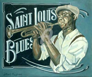 Peinture intitulée "SAINT -LOUIS BLUES" par Jean-Paul Pagnon, Œuvre d'art originale