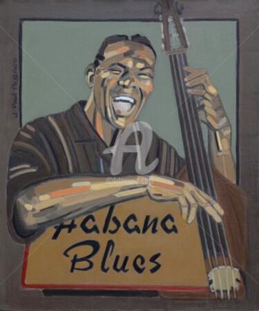 Malerei mit dem Titel "HABANA BLUES" von Jean-Paul Pagnon, Original-Kunstwerk, Öl