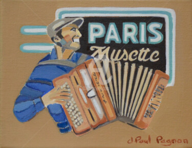 Malerei mit dem Titel "PARIS JE T'AIME" von Jean-Paul Pagnon, Original-Kunstwerk, Öl