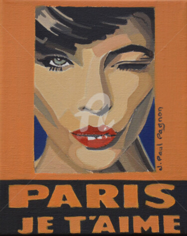 Painting titled "PARIS JE T'AIME" by Jean-Paul Pagnon, Original Artwork, Oil