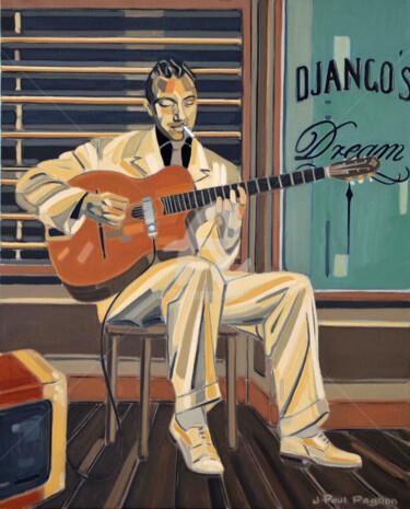Painting titled "DJANGO'S DREAM" by Jean-Paul Pagnon, Original Artwork, Oil