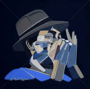 「BLUE SHUFFLE」というタイトルの絵画 Jean-Paul Pagnonによって, オリジナルのアートワーク, オイル