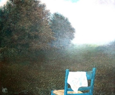 Peinture intitulée "La chaise bleue" par Jean-Pierre Baïlé, Œuvre d'art originale
