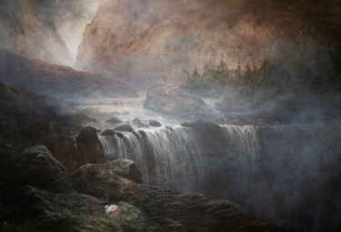 Peinture intitulée "La chute" par Jean-Pierre Baïlé, Œuvre d'art originale